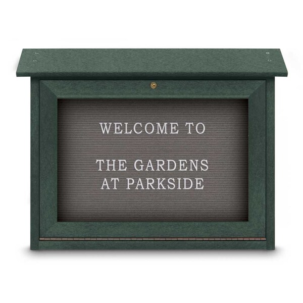 Outdoor Enclosed Combo Board, 48"x36", Black Frame/Black Porc & Rubber